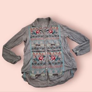Johnny Was 3J Workshop Bandit Blouse Collared Button Down